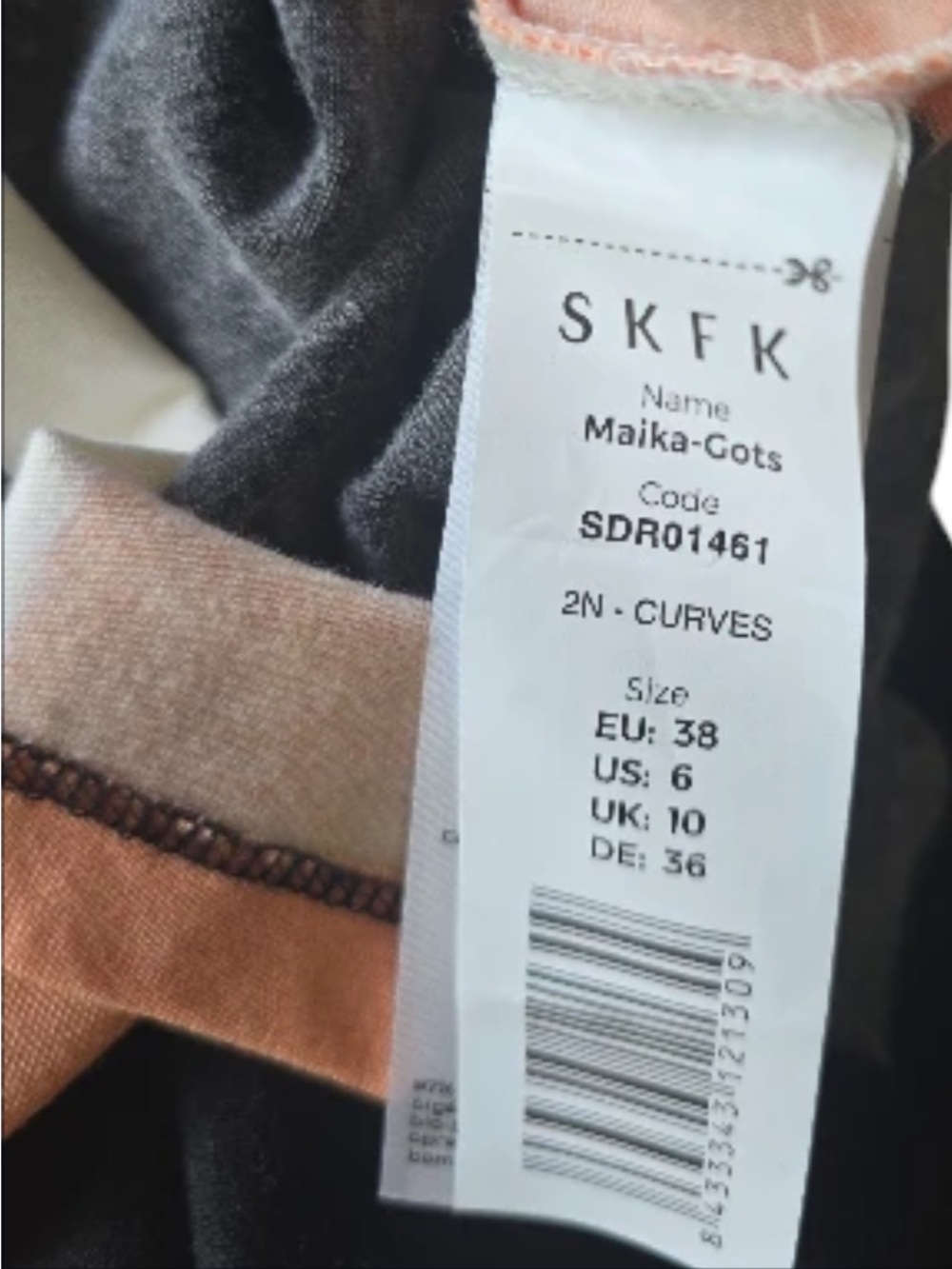 SKFK Maika GOTS Knit Sheath Dress Colorblock Curves Size 6 NWT FLAW - Picture 6 of 12
